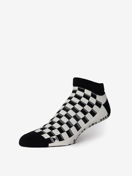 Base 33 Low Rise Grip Socks - Checkers