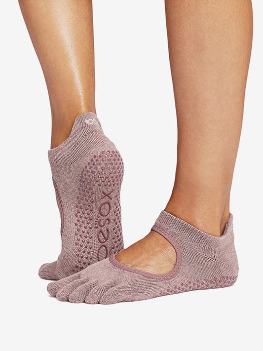 ToeSox Full Toe Bellarina Grip Socks - Rosy