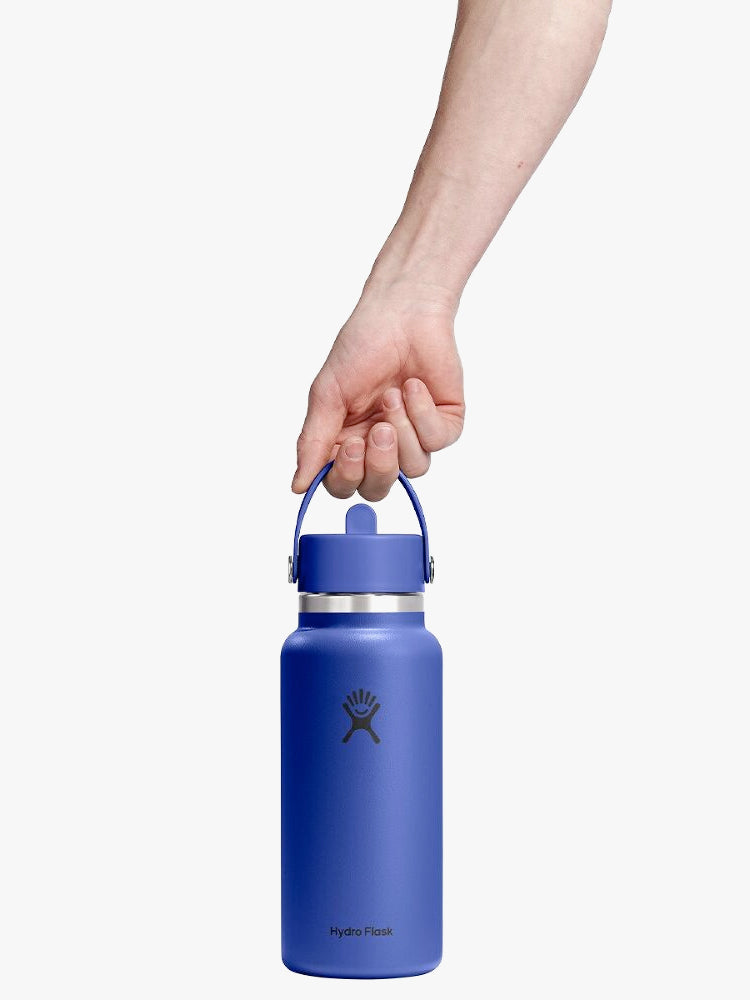 Hydro Flask 946ml (32oz) Wide Mouth Flex Straw Bottle - Capri Blue