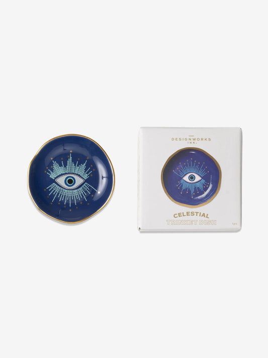 Designworks Ink Celestial Ceramic Trinket Dish - Starry Eyed