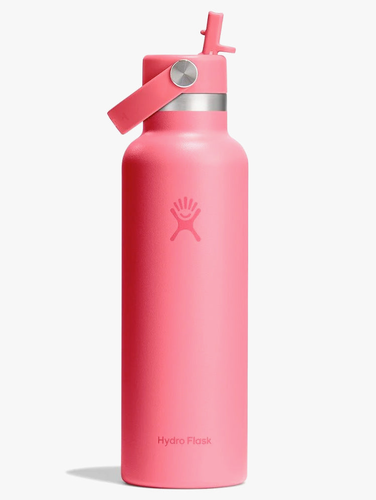 Hydro Flask 621ml (21oz) Standard Mouth Bottle with Flex Straw Cap - Popstar Pink