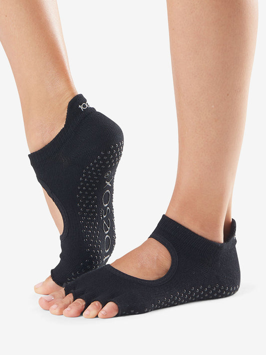 ToeSox Half Toe Bellarina Grip Socks - Black