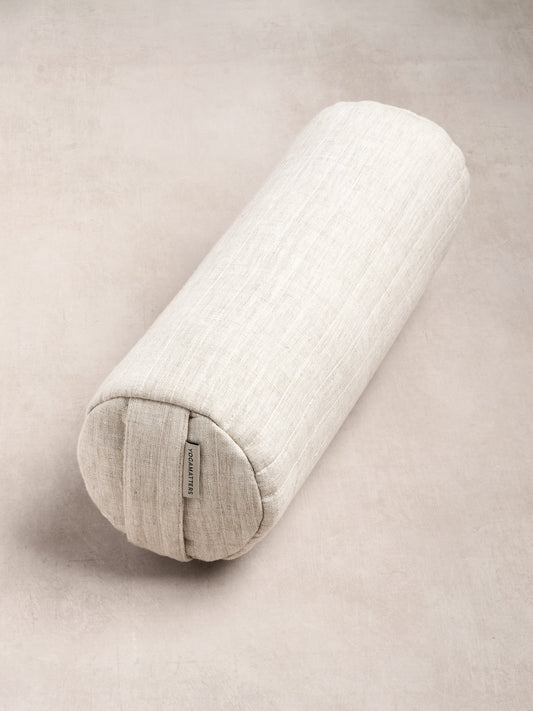 Yogamatters Linen Quilted Small Round Bolster