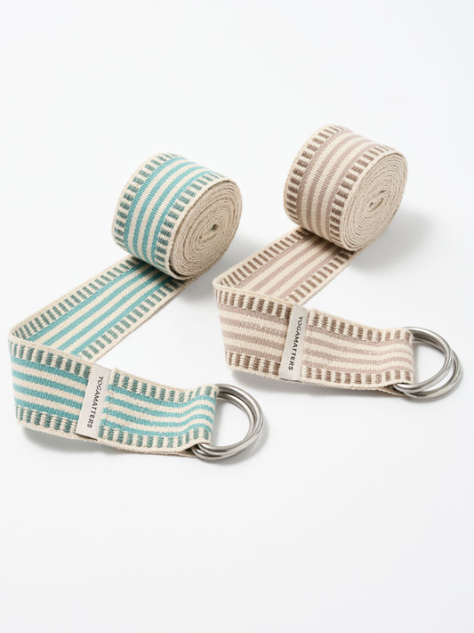 Yogamatters Organic Cotton Stripe D-ring Yoga Belt