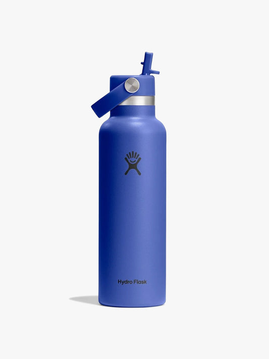 Hydro Flask 621ml (21oz) Standard Mouth Flex Straw Bottle - Capri Blue