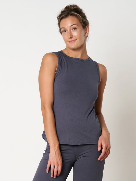 Gossypium Freedom Yoga Vest - Ash Grey